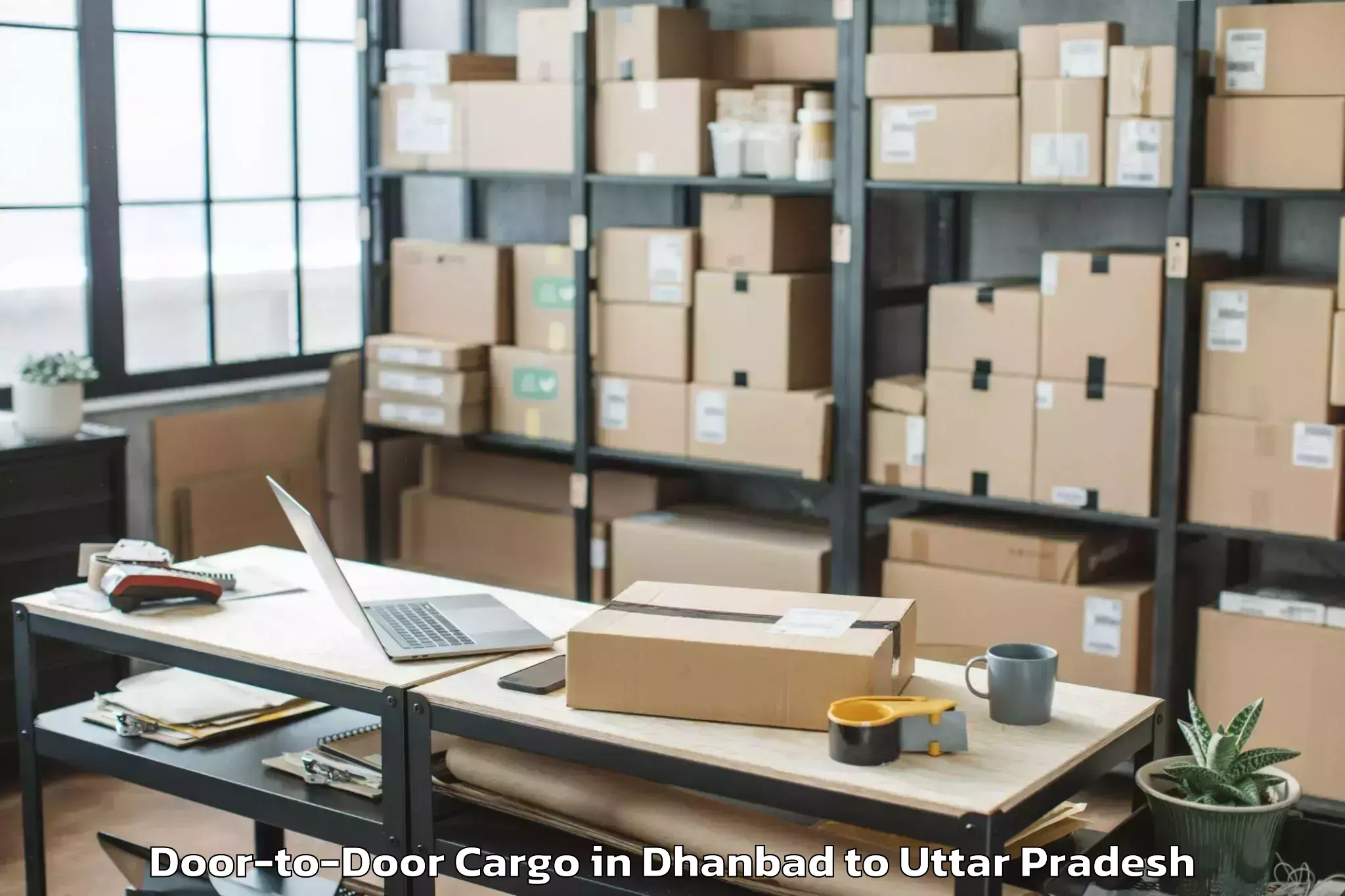 Top Dhanbad to Hapur Door To Door Cargo Available